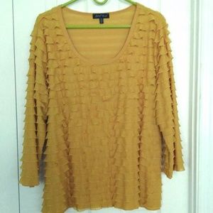Cute Gold Ruffle Blouse